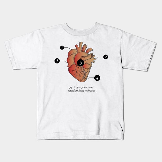 Five Point Palm Exploding Heart Technique Kids T-Shirt by Gumless